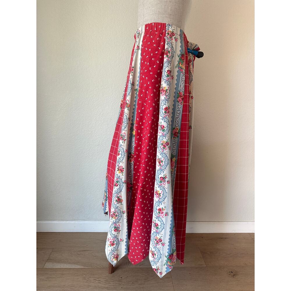 OOAK Handmade Prairie Patchwork Maxi Skirt Folk Art Cottagecore Heirloom - Picture 11 of 12